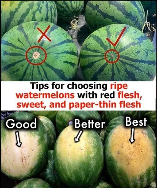Easy ways to choose watermelons that are perfectly ripe, sweet, and thin-fleshed
