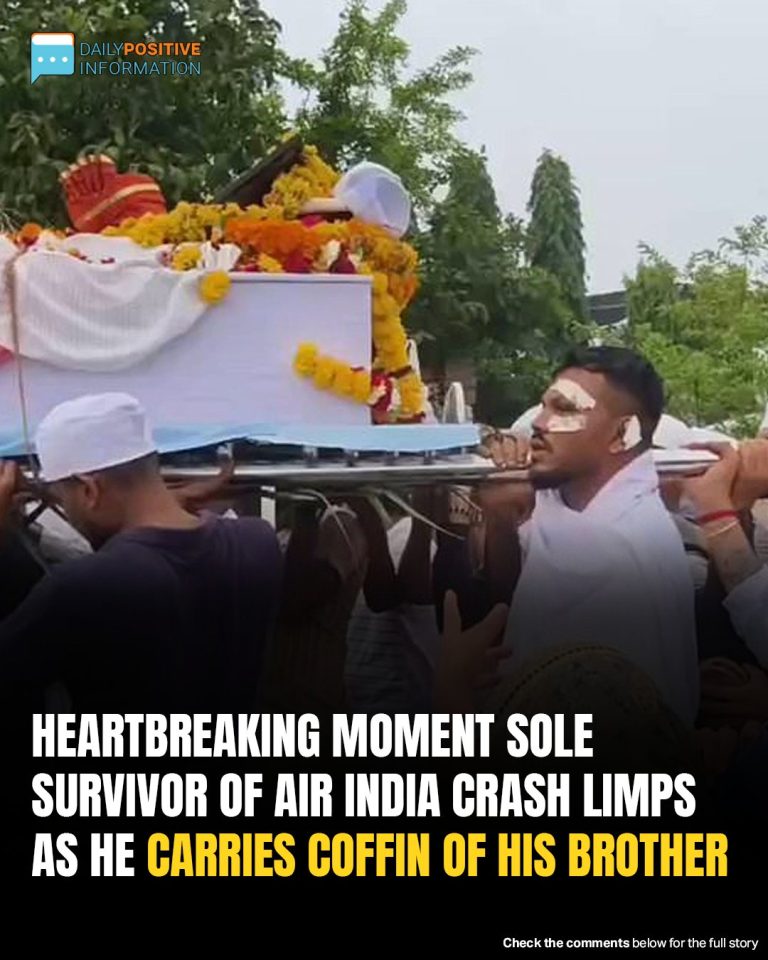 Heartbreaking Moment As Sole Air India Survivor Limpingly Carries Brother’s Coffin At Funeral